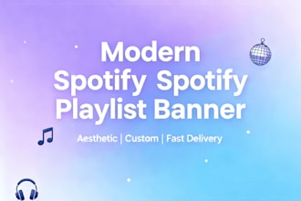 design a modern spotify playlist banner and album  cover art