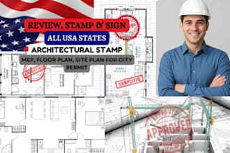 provide pe stamp approval for architectural construction drawings