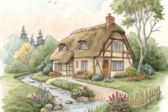 draw house illustration building watercolor house portrait