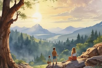 children story book illustration watercolor children book
