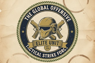 do a vintage counter strike logo for your gaming team
