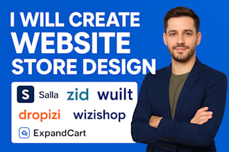 create salla zid wuilt dropizi wizishop expandcart zammit website store design