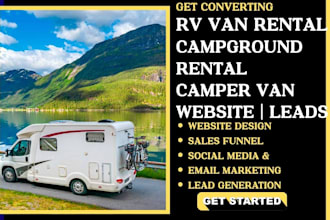 generate rv van leads, camping, campground, rental  website