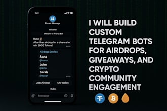 build custom telegram bots for airdrops, giveaways, crypto community engagement