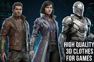 design high quality 3d clothes for games metahumans unreal engine character
