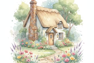 watercolor paint a house portrait