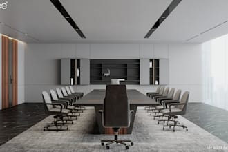 3d modern workspace design office, meeting room, conference cgi