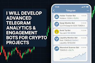 develop advanced telegram analytics and engagement bots for crypto projects