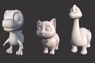 create stylized 3d character modelling and hand painted texture