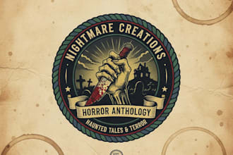 design a vintage horror logo for your brand or project