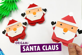 make DIY origami paper craft on christmas for social media