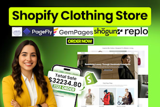 shopify clothing store design, shopify dropshipping with gempages, replo,pagefly