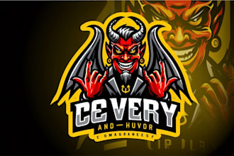 design a fierce devil mascot logo with t shirt design