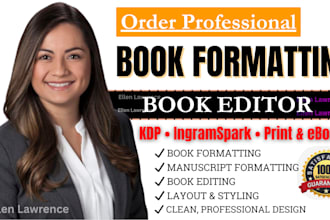 book formatting, book editing, manuscript formatting as book format editor