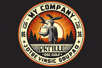 design premium vintage disc golf logo t shirt design