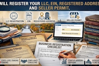 register your llc, ein, registered address and seller permit
