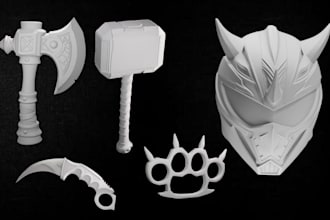 create 3d model props, objects or weapons