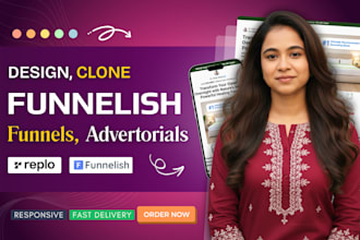 design or clone any funnelish funnel, advertorials as funnelish expert