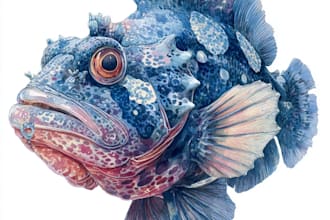 paint realistic watercolor sea animals illustration
