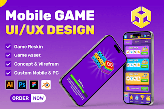 design unity game UI for PC, mobile, web, and desktop in figma
