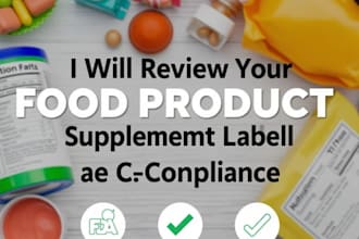 review your food product and supplement label for fda compliance