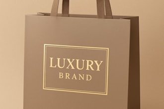 design shopping bag, paper bag, tote bag, hang tag,