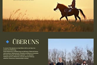 design a wix website for horse riding schools and equestrian clubs