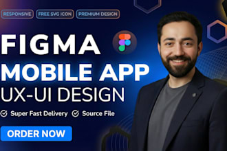 design modern mobile app UI UX in figma with clickable prototype