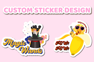 create custom kawaii doodle illustrations stickers