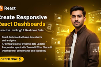 create a responsive react dashboard with charts and apis