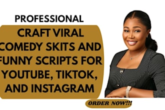 craft viral comedy skits and funny scripts for youtube, tiktok, and instagram