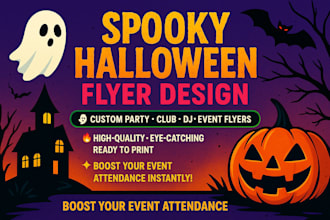 design spooky halloween flyer, party, club, and event flyer design
