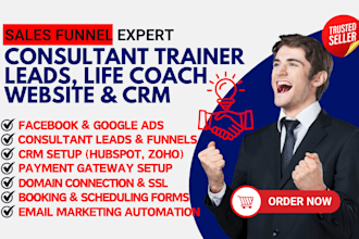 generate consultant trainer leads life coach author website fitness trainer crm