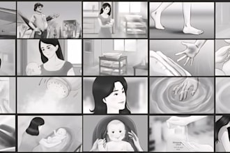create a storybaord design, rough sketch, film, commercial, animation storyboard