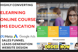 design elearning website, lms educational website, online course websites