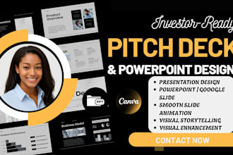 create investor ready pitch deck for business presentations, pitch deck design