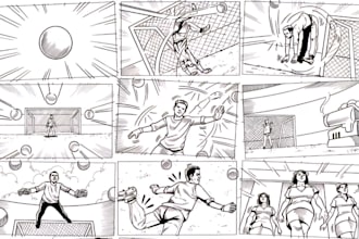 design a storyboard ready to be used for film, commercial, or animation