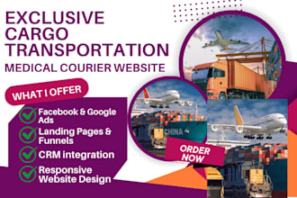 generate cargo transportation leads freight dispatching medical courier website