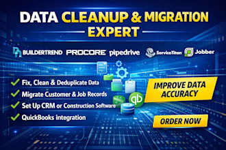 data migration cleanup buildertrend procore hubspot pipedrive pipeline jobber