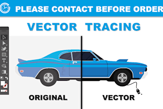redraw and vectorize your logo in high quality