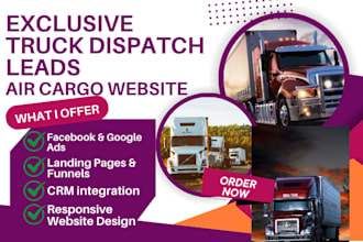 generate truck dispatch leads, moving company leads, vehicle shipping leads