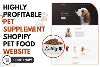 design pet supplement shopify pet dog food store pet products supplement website