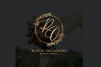 design rustic vintage wedding decor rental service logo
