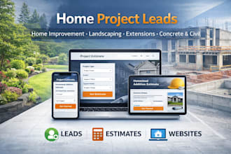 generate home improvement extension concrete civil lead with landscaping website