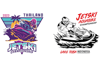 create high quality jet ski racing logo and vector illustration design