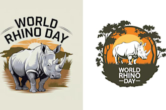 make high quality animal rhino logo