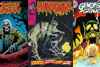 draw vintage retro horror comic art vintage comic cover poster horror cartoon