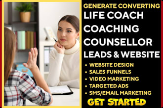 generate life coach coaching, counsellor leads, life coaching website