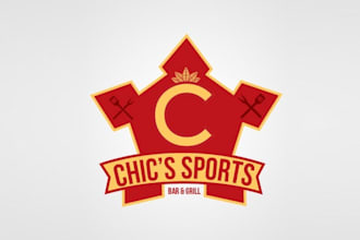 design aesthetics chics sports bar grill logo