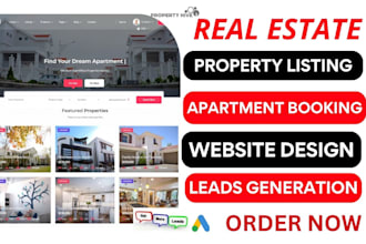 design real estate apartment website, property listing wordpress website